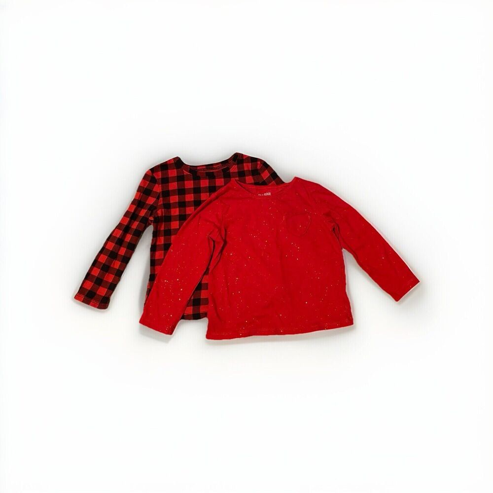 Toddler 3T Red Christmas Long Sleeved Shirt Bundle